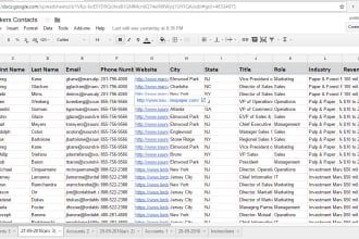 make a list of c level contacts