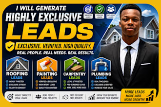 generate highly exclusive roofing leads painting carpentry leads plumbing leads
