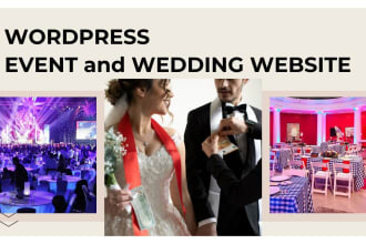 do wordpress event and wedding website, party rental website