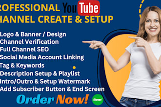 youtube channel create setup and SEO optimize