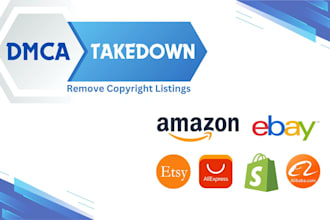 takedown copyright infringing products listings shopify,ebay,etsy under dmca