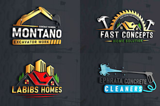 create construction, handyman, home remodelling, cleaning, hvac, fence logo