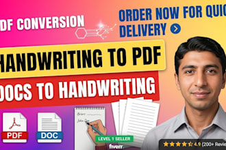 convert your PDF or text documents to realistic handwriting