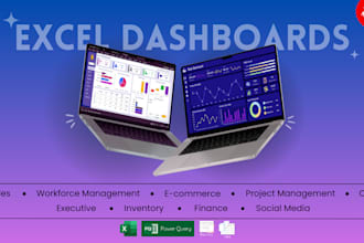 create a beautiful custom excel dashboard, professional design guaranteed