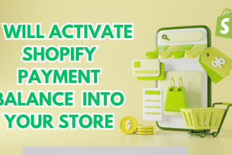 activate shopify payment and balance into your store website