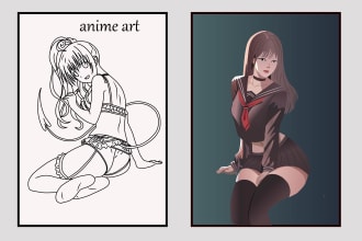do line art, doodle, anime, and manga illustration for you