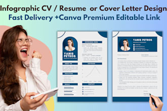 make an expert CV, infographic resume with ats friendly on canva