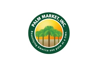 design strange suitable palm market logo