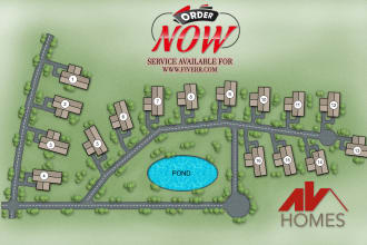 render your architecture site plan, property map, rv park and subdivision flat