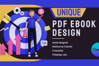 perfectly design pdf ebook, lead magnet, workbook, checklist, brochure on canva