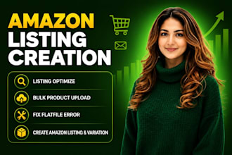professionally create amazon listings variations, flatfile and search suppressed