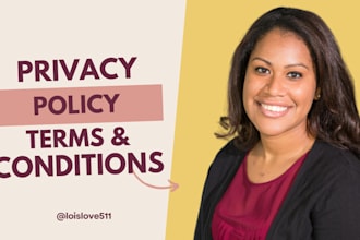 draft terms and conditions, privacy policy, and other website legal documents