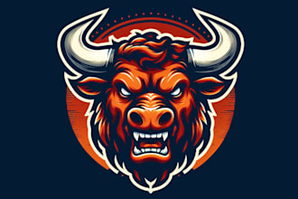 create amazing angry bull head mascot logo for you  with unlimited revisions