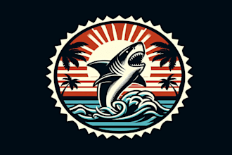 do creative shark vintage logo design