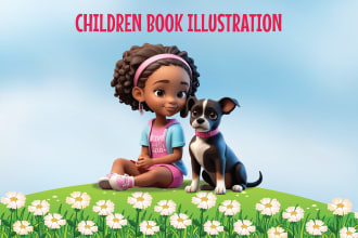 do create african american children story book illustration