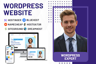 create wordpress website on hostinger, dreamhost, bluehost, inmotion,namecheap