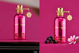 product photo retouching  montale pretty fruit parfume