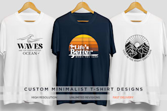 create custom minimalist t shirt designs for merchandise