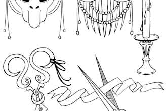 design a tattoo in black lines