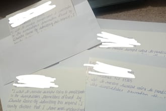 handwriting envelopes sweepstake  cards code for you