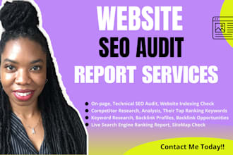 provide expert SEO audit report, competitor site analysis and keyword research