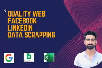 do web,facebook and linkedin scrapping, data mining, search