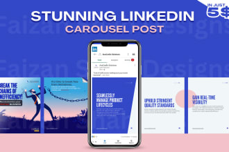 make creative carousel post for your instagram and linkedin