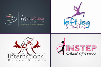 design modern girl flower dance logo