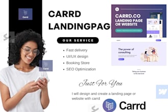 carrd landing page webflow durable website godaddy siteground wordpress figma