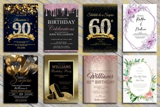 design birthday wedding and save the date invitation