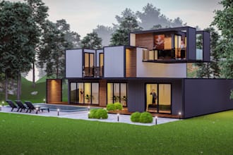 plan shipping container home design, 3d container house apartment architecture