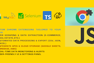 develop a custom chrome extension for web scraping and automation