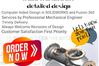 3d cad mechanical design in solidworks, fusion 360