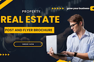 do professional real estate flyer banner poster design