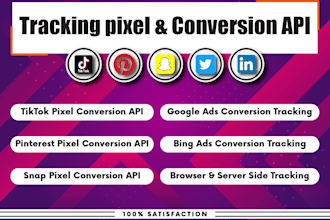 setup snapchat, tiktok, pinterest conversion API with server side just 12 hours