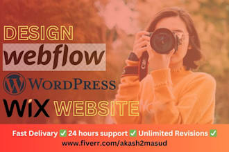 design topnotch wordpress webflow wix web site for business