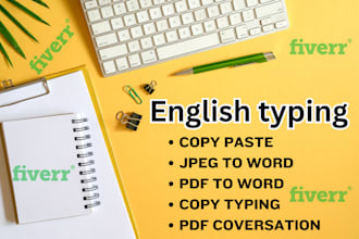 do professional english data typing work