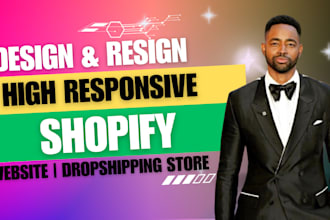do shopify store design, redesign shopify website, shopify website design
