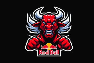 design high quality angry red bull mascot logo with free source files