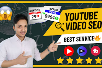 do youtube video SEO and organic promotion for rankings