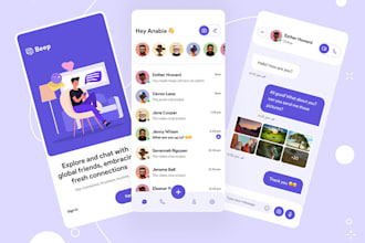 develop chat app, video chat, dating app, social media app for android and ios