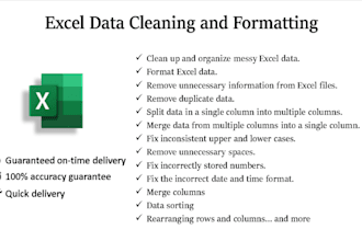 do excel data cleaning and formatting