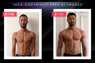 create before and after looks of humans using ai