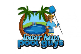 give beautiful tropical key west logo design