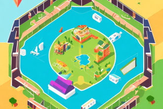 do a unique vector or isometric map for any project