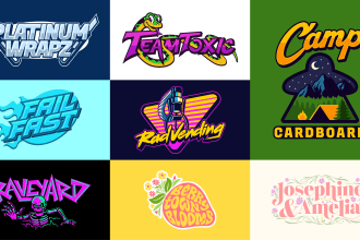 custom a lettering typography for brand name logo or t shirt design