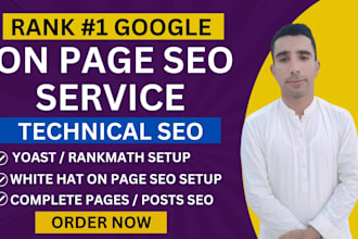 do on page SEO and technical optimization with rankmath and schema markup