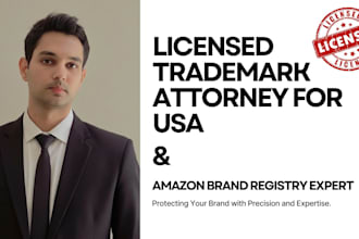 be your licensed trademark attorney to register brand in USA