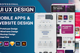 design stunning UI UX, wireframe figma prototype, and mobile app ui using figma