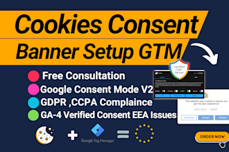 fix consent mode v2, cookies consent banner setup with google tag manager